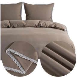 Bedding set 160 x 200 3 pcs Smooth with Lace Brandon 01