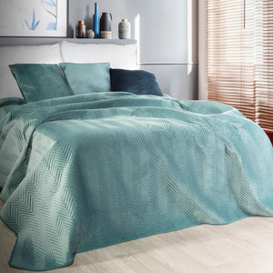 Sofia Mint Decorative Velour Bedspread 220 x 240