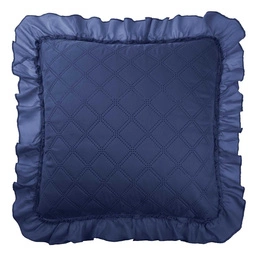 45 x 45 Decorative Quilted Pillowcase Ruffy Navy Blue