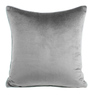 40 x 40 Decorative Velvet Pillowcase Mel 2 Grey+Steel