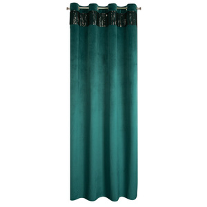 Velvet Jasper Curtain 140 x 250 Dark Turquoise