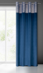 Curtain 140 x 250 Decorative Velvet Elen Game+Grey