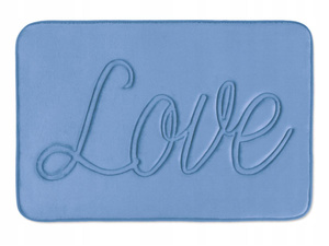 45 x 70 Bathroom Rug Velour Love Blue