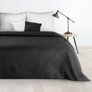170 x 210 Quilted Decorative Bedspread Boni5 Black