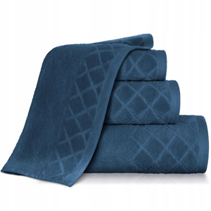 Towel 50 x 90 Cotton Silky 500g/m2 Navy Blue