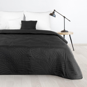170 x 210 Quilted Decorative Bedspread Boni6 Black