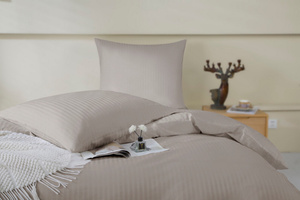 Bedding 160 x 200 3pc Cotton Adamash Taupe