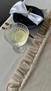 Table Runner 40 x 160 Decorative with Ruffles Ligia 02
