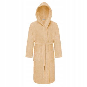 Unisex Hooded Cotton Robe XS Beige