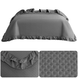 Quilted Bedspread 200 x 220 with Ruffle Rosella 01