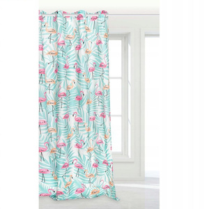 Curtain 140 x 250 Decorative Flamingos Mint