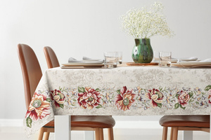 140 x 180 Decorative Tapestry Tablecloth 1182 Red