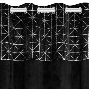 Curtain 140 x 250 Decorative Velvet Glossy Black