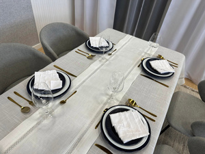 Stain-resistant Table Runner 35 x 110 with Lace Nela 549