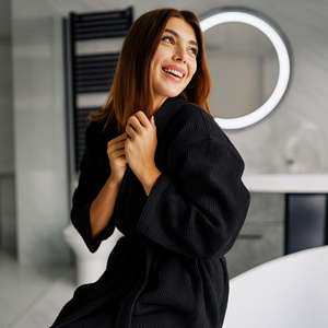 Gofer Unisex Cotton Robe Vizzy L 04 Black