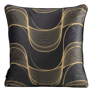Velvet Pola pillowcase 40 x 40 Black + Beige