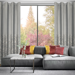 Curtain 140 x 250 Velvet Eyelets Tori Silver