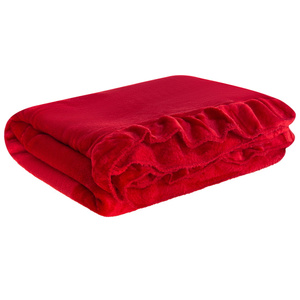 Blanket 150 x 200 Microfiber Frill Ruffly Red