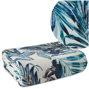 Bedspread 170 x 210 Quilted Pilar White+Turquoise