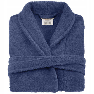 Hotel Bathrobe Cotton Terrycloth Unisex XS Blue