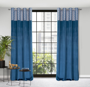 Curtain 140 x 250 Decorative Drawstring Agnes Navy Blue
