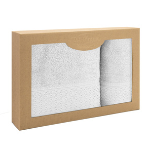Set of 2 Towels Cotton Solano White