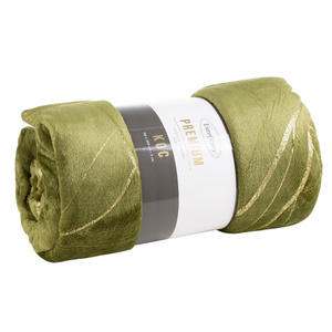 Blanket 150 x 200 Plush Lili4 Olive + Gold