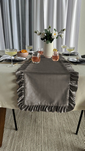 Table Runner 40 x 160 Decorative with Ruffles Ligia 06