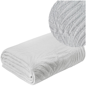170 x 210 Decorative Quilted STONE White Bedspread