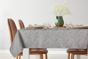 Tablecloth 140 x 300 Decorative Jacquard Isla Silver