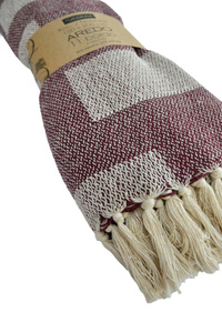 Blanket 150 x 200 Cotton Boho Aredo 11 Maroon