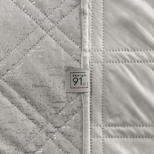 Quilted Velvet Bedspread 200 x 220 Luiz Blink Silver