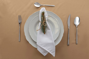 Tablecloth 120x220 Stainproof Classic Savio C.Beige