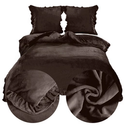 Bedding 160 x 200 3 pcs Microfiber Ruffle Erva 2815