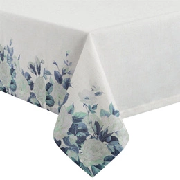 Tablecloth 140 x 300 Decorative Natu8 White+Green