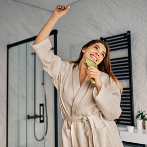 Gofer Unisex Cotton Bathrobe Vizzy L 02 Beige