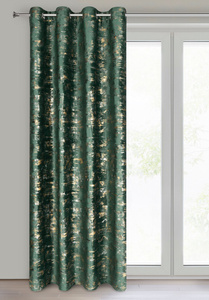 Curtain 140 x 250 Velvet Eyelets Tami Dark Green