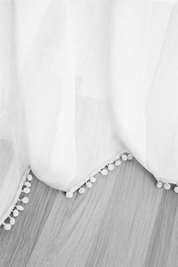 Curtain 140 x 270 Decorative Pompoo Tape White
