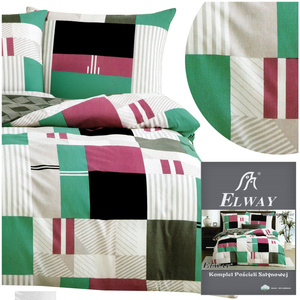 Bedding 160 x 200 3 pcs Cotton Satin Elway 5049