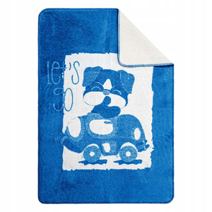 Blanket 100 x 150 Cotton-Acrylic Doggie Blue