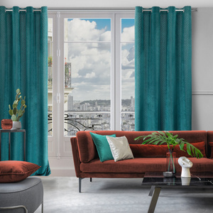 Velvet Lussi Curtain 140 x 250 Dark Turquoise