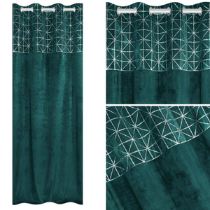 Curtain 140 x 250 Decorative Velvet Glossy Turquoise