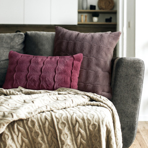 Furry pillowcase 45 x 45 Italian Rabid 05A Maroon