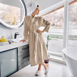 Gofer Unisex Cotton Bathrobe Vizzy S 02 Beige