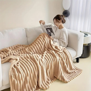 Blanket 160 x 200 Microfiber Plush Shirley Stripes 04