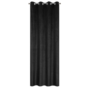 Velvet Lili Curtain 140 x 250 Pinstripe Black
