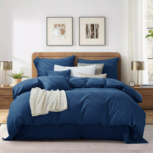 Bedding 140 x 200 2pc Cotton Adamaschek Navy Blue