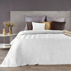 Sofia White Decorative Velour Bedspread 220 x 240