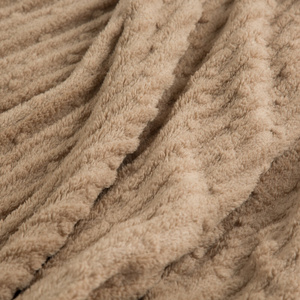 Blanket 170 x 210 Microfiber Embossed Lisa Beige