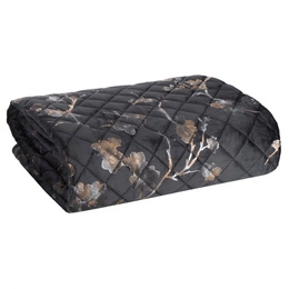 Quilted Velvet Bedspread 200 x 220 Blink5 Black